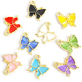 Enamel-Look Gold Silver Butterfly Alloy Charms in 18 Styles view 3