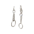 Asymmetric Silver Tone Chain and Ring Drop Earrings view 5