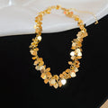 Gold Metal Heart Sequins Tassel Choker Necklace Adjustable view 6