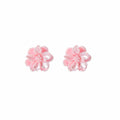 White and Pink Translucent Layered Flower Stud Earrings view 5