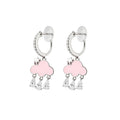Pink Cloud Crystal Tassel Clip On Earrings With Polished Metal Details view 5