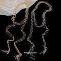 Mesh Chain Tassel Necklaces in Gold and Silver Tones view 4