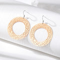 Silver Tone Large Round Openwork Filigree Hook Earrings view 1