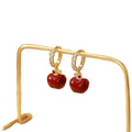 Red Heart Gold Tone Crystal Huggie Hoop Earrings Metal Tone Jewelry view 5