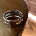 Wide Crumpled Metal Hinged Bangle In Gold Or Silver Tone view 6