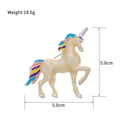 Gold Tone Silver Tone Horse Enamel Metal Brooch Pin view 2