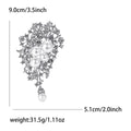 Pearl Crystal Leaf Drop Brooch in 3 Color Options for Jackets and Scarves view 7