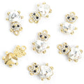 Crystal Heart Teddy Bear Jewelry Components For DIY Earrings And Bracelets Charms view 6