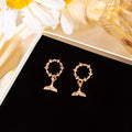 Clear Look Fish Tail Mirror Frame Statement Stud Earrings view 2