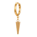 Gold and Silver Tone Spike and Ball Huggie Hoop Earrings view 5
