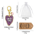 Purple Leopard Love You Heart Lobster Clasp Keychain view 2