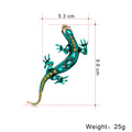 Aqua Gold Tone Gecko Crystal Four Designs Metal Brooch Pin view 2