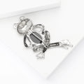 Crystal Frog Brooch With Iridescent Shell Body and Silver Tone Legs view 4