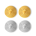 Round Concentric Heart Center Stud Earrings Gold Or Steel view 5