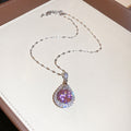 Silver Tone Crystal Drop Necklaces in Nine Colorful Designs view 7