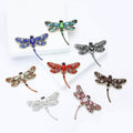 Jeweled Dragonfly Brooch with Faceted Wings and Long Tail view 4
