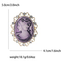 Crystal Frame Cameo Woman Brooch in White Black or Purple view 7