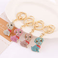 Rhinestone Sitting Puppy Keychain Red Collar 4 Colors view 1