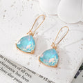 Aurora Triangle Crystal Drop Earrings Gold Hooks 5 Colors view 7