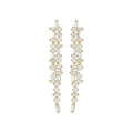 Long Square Crystal Tassel Earrings in Silver and Gold view 5