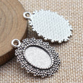Beaded Oval Pendant Setting 13x18mm in Two Finishes view 2