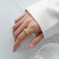 Gold And Steel Twisted Geometric Band Rings Multi Size view 4