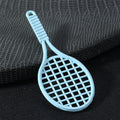 Painted Metal Tennis Racket Charm Pendants Hollow Head Ten Colors view 3