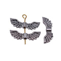 Antique Silver Spread Wing Shaped Metal Spacer Bead view 4