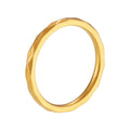 Gold Faceted Diamond-Cut Thin Band Ring Stainless Steel Stackable view 5