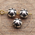 Antique Silver Starburst Round Bead With Small Hole view 2