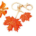 Jeweled Red Maple Leaf Keychain with Fortune and Loose Loop Options view 5