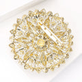 Large Sunflower Rhinestone Brooch Silver or Gold Metal Pin Brooch view 4