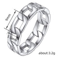 Metal Curb Chain Link Band Ring Gold White Rose Black view 4