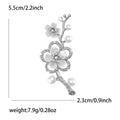 Plum Blossom Branch Brooch Pearl Rhinestone Two Finishes view 7