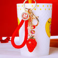 Jelly Strawberry Keychains with Cord Sets and Loose Heart Loops view 2
