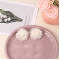 Six Color Translucent Layered Flower Statement Stud Earrings view 6