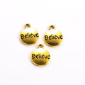 Believe Coin Charm Metal Jewelry Making Component In 3 Finishes view 6