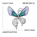 Butterfly Insect Brooch Translucent Wings Rhinestone Body Pin view 7