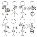 Silver Tone Travel Keychains In 9 Airplane And Nautical Styles view 1