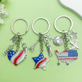 Americana Charm Keychains Featuring Blue Heart Across 22 Pictured Variations view 4