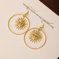 Sun Face Hoop Earring Necklace and Jewelry Set Options view 7