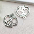 Vintage Zinc Alloy Halloween Skull Charm Pendant for DIY Earrings Bracelet Keychain Making