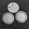 Round Cabochon Brooch Settings in Bronze and Silver Tones view 2