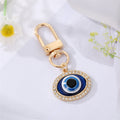 Gold and Silver Tone Crystal Evil Eye Clip Keychains view 10