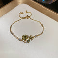 Green Crystal Geometric Bracelets Gold Silver 7 Styles view 11