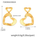 Stainless Heart and Crescent Stud Drop Earrings Mix view 10