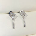 Gold and Silver Tone Geometric Crystal Drop Earrings view 7