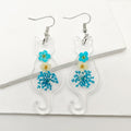 Clear Resin Cat Dried Flower Dangle Earrings 3 Styles view 7