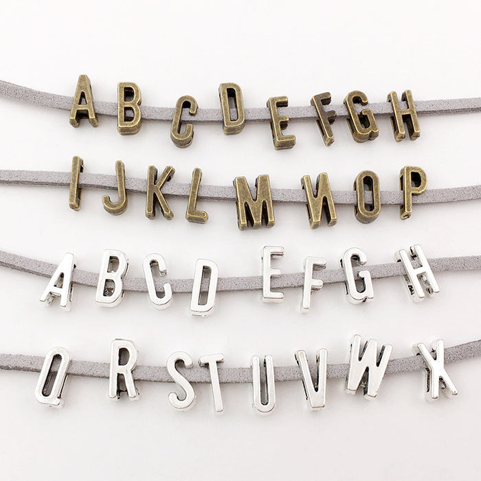 Antique Silver Letter Metal Charms with 2 Listed Options