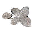 Clear Crystal Leaf Flower Silver Tone Brooch Polished Jewelry Accessory view 5